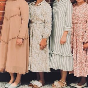 Dainty Jewells Long Sleeve Neutral Dress